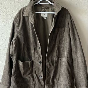 H&M CORDUROY OLIVE JACKET